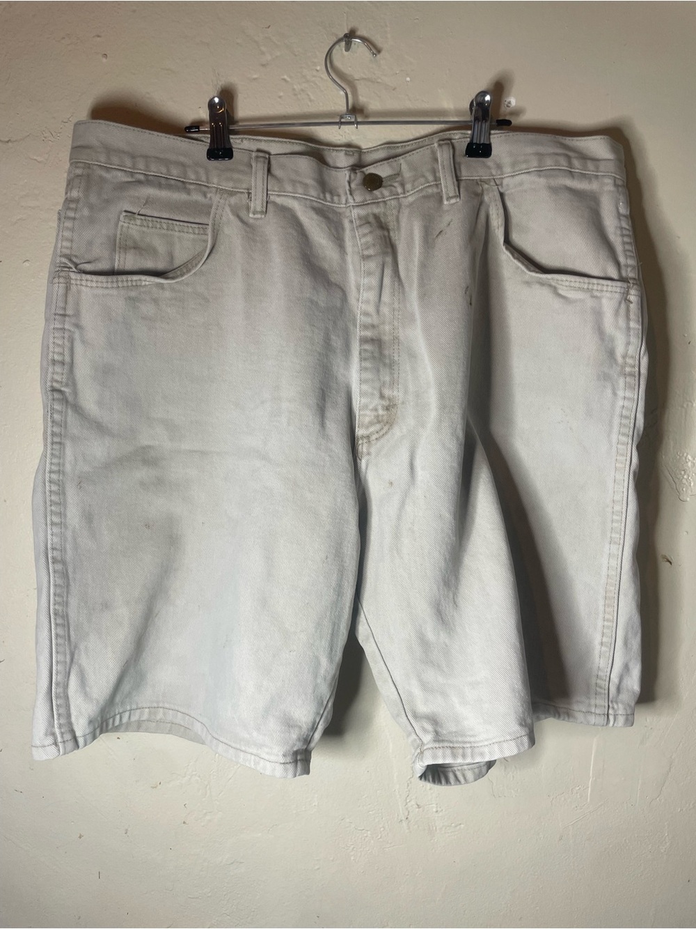 Wrangler White Denim Jean Shorts - Classic Men's Cut SZ 38